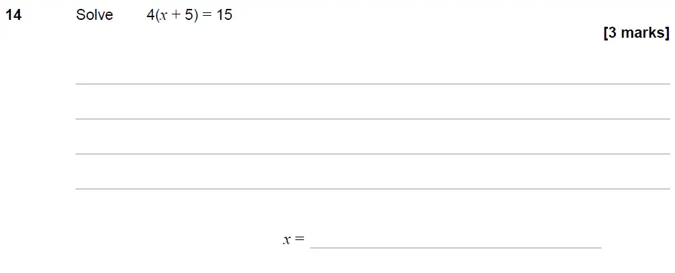Question 14 - GCSE AQA Foundation Maths Speicmen Paper 3 (Calculator)