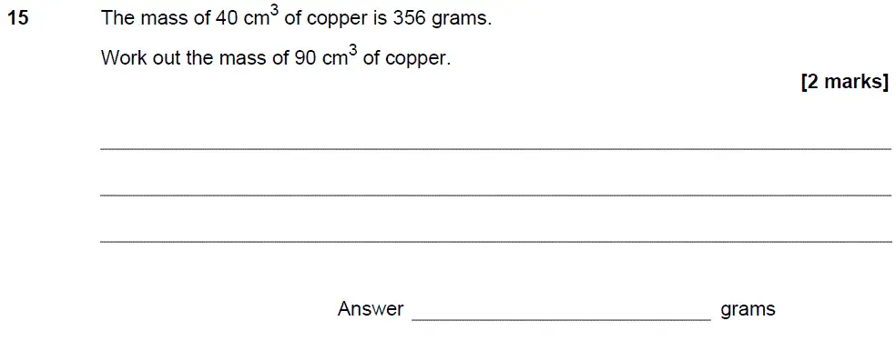 Question 15 - GCSE AQA Foundation Maths Speicmen Paper 3 (Calculator)