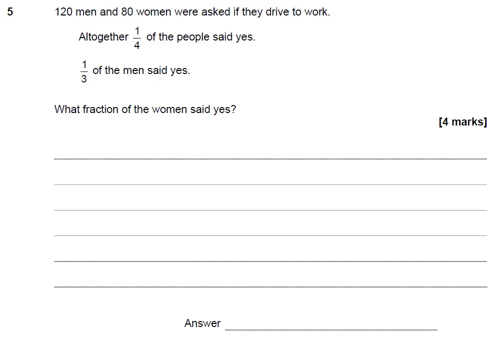 Question 5 - GCSE AQA Foundation Maths Speicmen Paper 3 (Calculator)