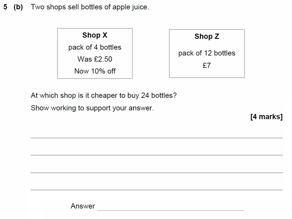 Question 05(b) - GCSE AQA Foundation Maths Past Paper 2 (Calculator) - June 2023