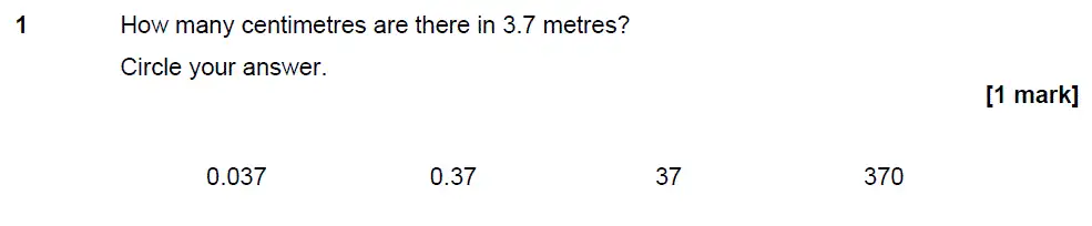 Question 1 - GCSE AQA Foundation Maths Speicmen Paper 1 (Non-Calculator)