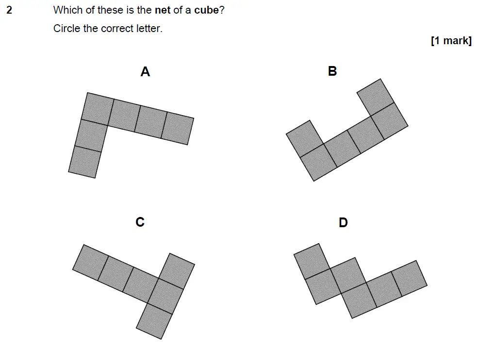 Question 2 - GCSE AQA Foundation Maths Speicmen Paper 1 (Non-Calculator)