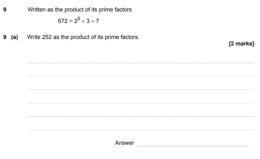 Question 11 - GCSE AQA Higher Maths Speicmen Paper 2 (Calculator)