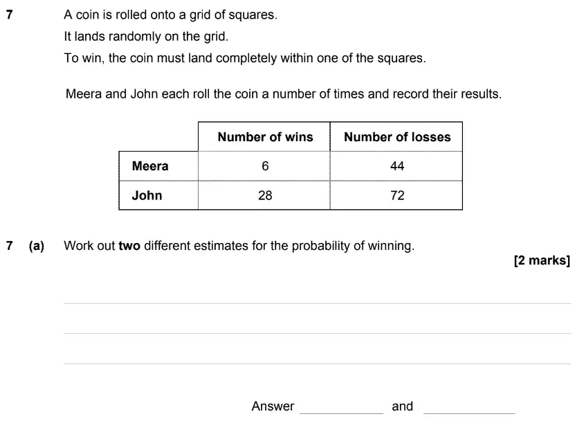 Question 8 - GCSE AQA Higher Maths Speicmen Paper 2 (Calculator)