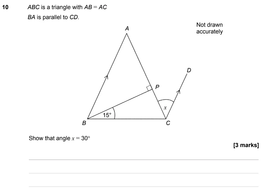 Question 11 - GCSE AQA Higher Maths Speicmen Paper 3 (Calculator)