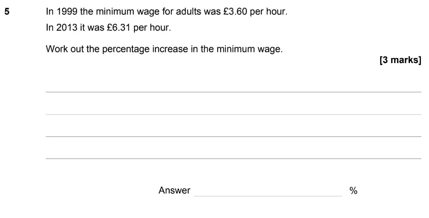 Question 5 - GCSE AQA Higher Maths Speicmen Paper 3 (Calculator)