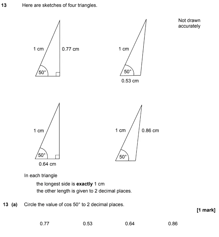 Question 13 - GCSE AQA Higher Maths Speicmen Paper 1 (Non-Calculator)