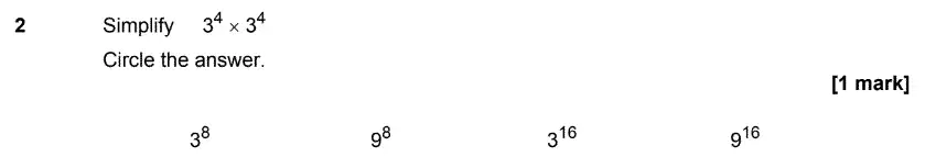 Question 2 - GCSE AQA Higher Maths Speicmen Paper 1 (Non-Calculator)
