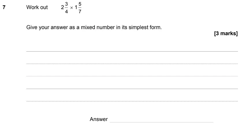 Question 7 - GCSE AQA Higher Maths Speicmen Paper 1 (Non-Calculator)
