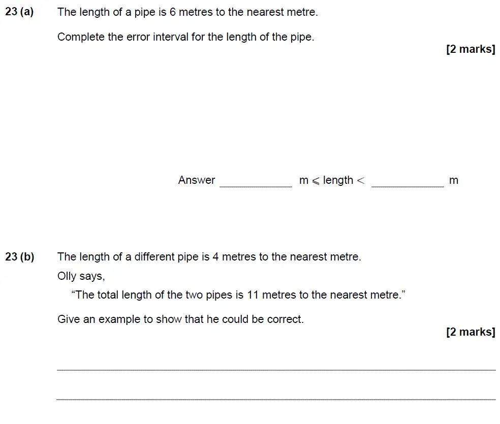 Question 24 - GCSE AQA Foundation Maths Past Paper 3 (Calculator) - June 2017