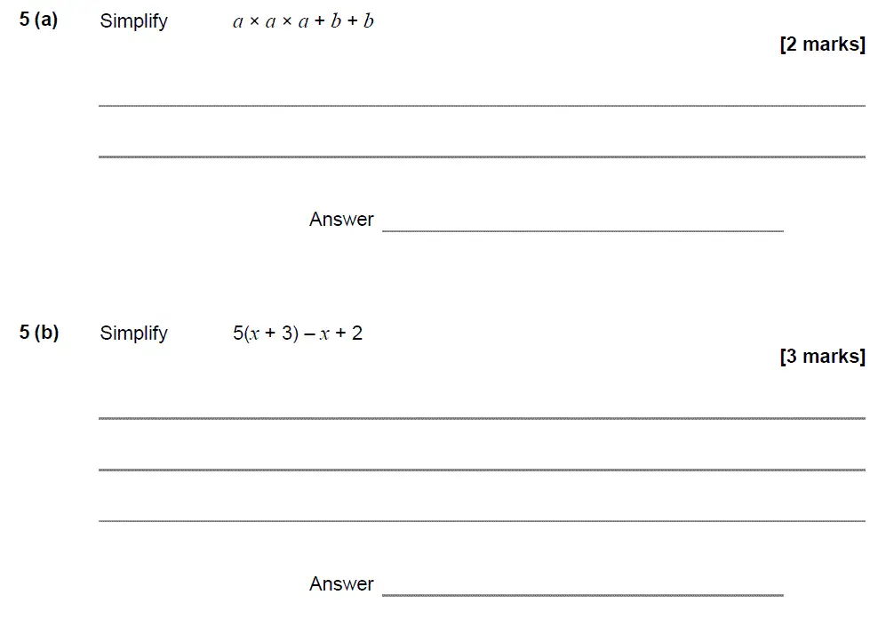 Question 5 - GCSE AQA Foundation Maths Past Paper 3 (Calculator) - June 2017