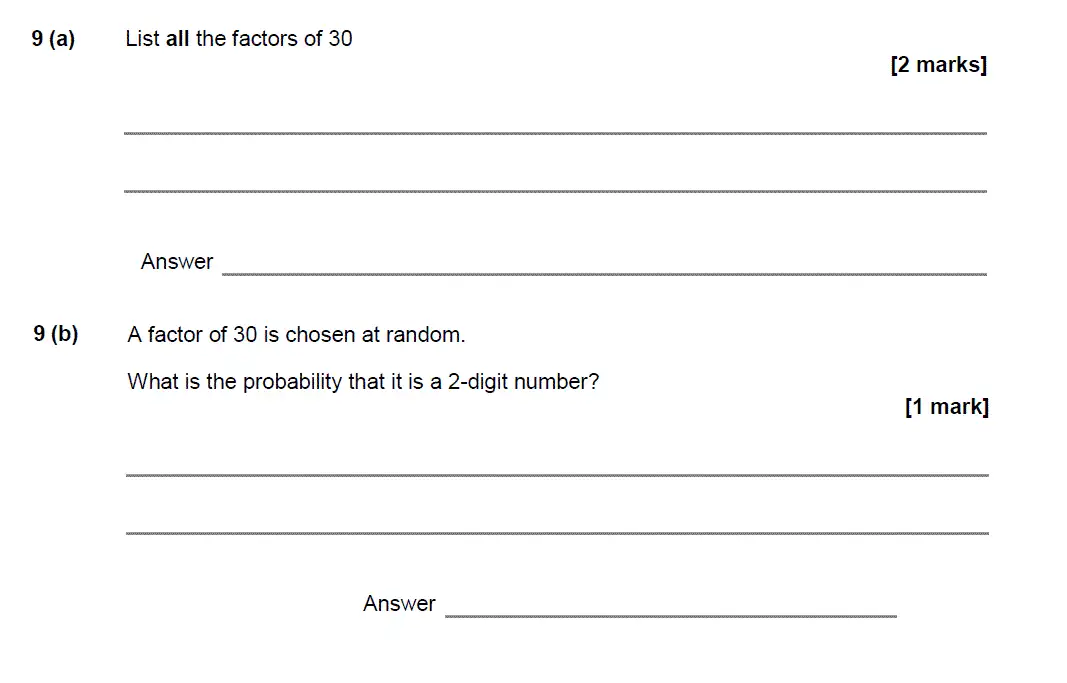 Question 9 - GCSE AQA Foundation Maths Past Paper 3 (Calculator) - June 2017