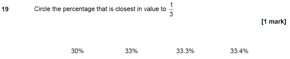 Question 19 - GCSE AQA Foundation Maths Past Paper 1 (Non-Calculator) - June 2018