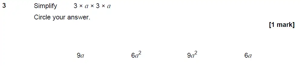 Question 3 - GCSE AQA Foundation Maths Past Paper 1 (Non-Calculator) - June 2018