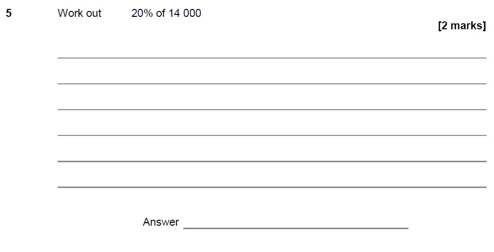 Question 5 - GCSE AQA Foundation Maths Past Paper 1 (Non-Calculator) - June 2018