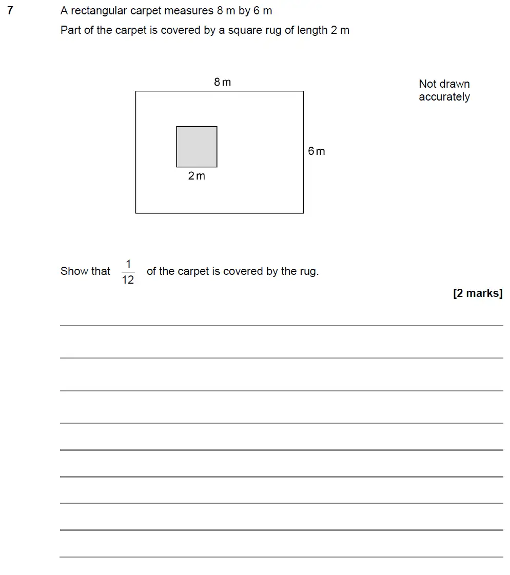 Question 7 - GCSE AQA Foundation Maths Past Paper 1 (Non-Calculator) - June 2018