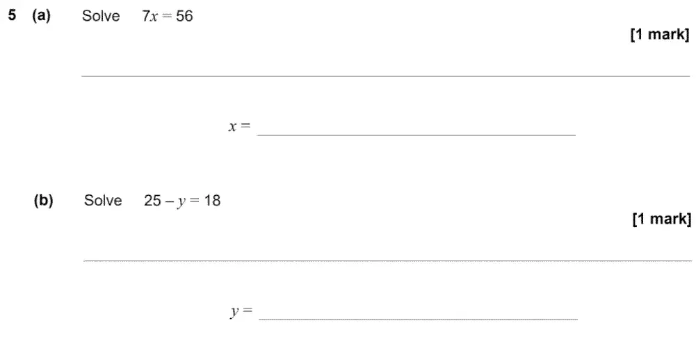 Question 5 - GCSE AQA Foundation Maths Past Paper 2 (Calculator) - June 2020