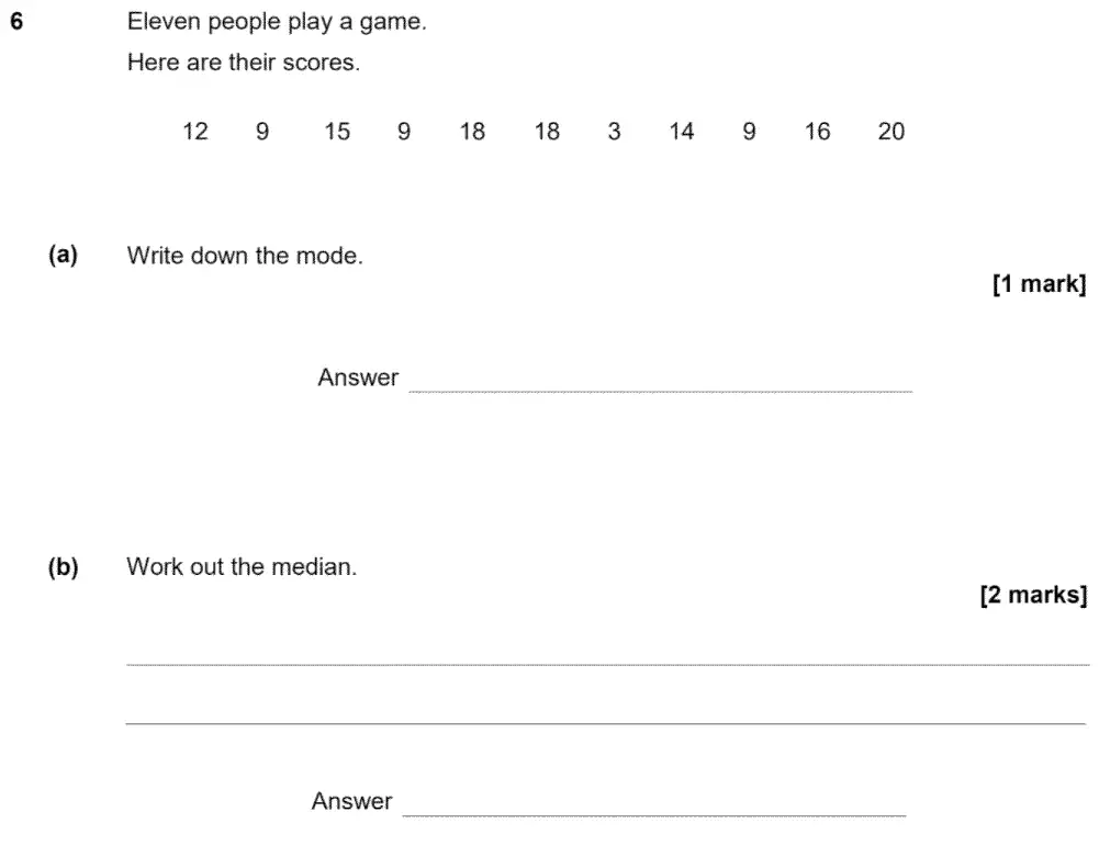 Question 6 - GCSE AQA Foundation Maths Past Paper 2 (Calculator) - June 2020