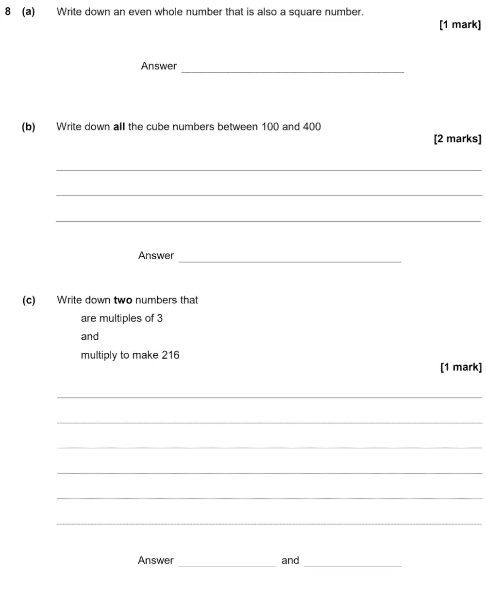 Question 8 - GCSE AQA Foundation Maths Past Paper 2 (Calculator) - June 2020