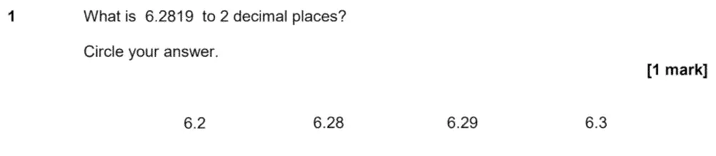 Question 1 - GCSE AQA Foundation Maths Past Paper 3 (Calculator) - June 2020
