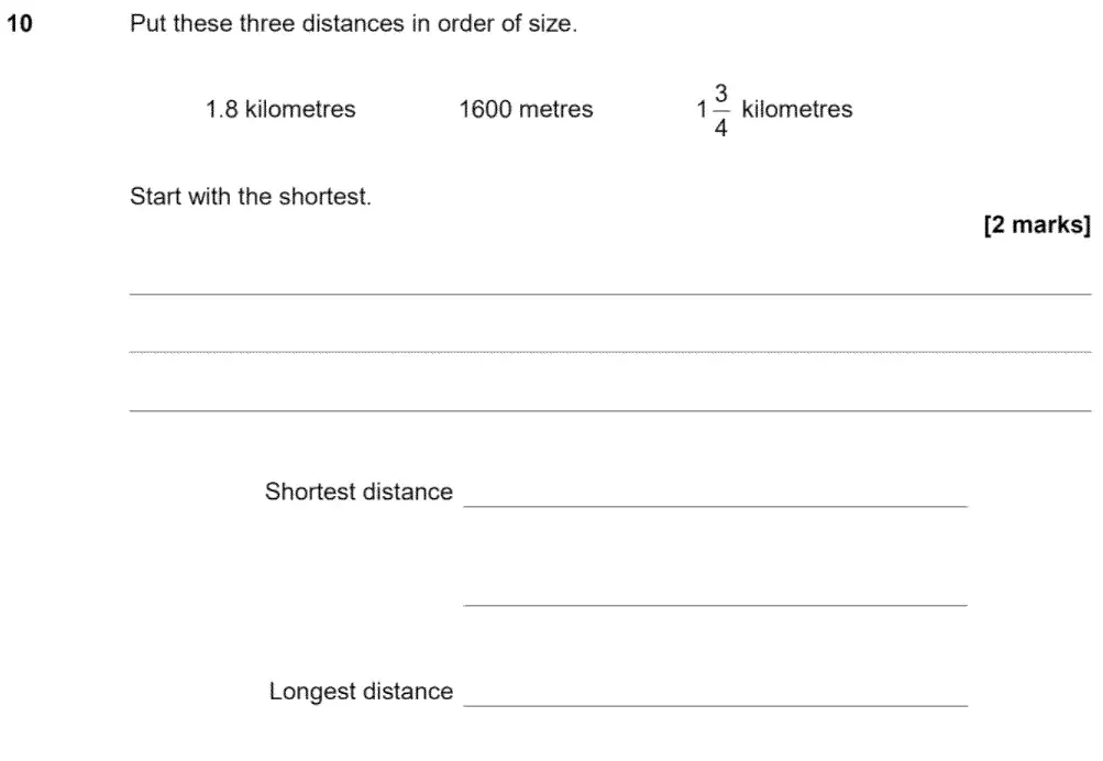Question 10 - GCSE AQA Foundation Maths Past Paper 3 (Calculator) - June 2020