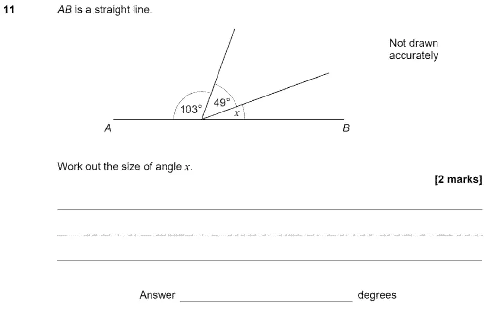 Question 11 - GCSE AQA Foundation Maths Past Paper 3 (Calculator) - June 2020