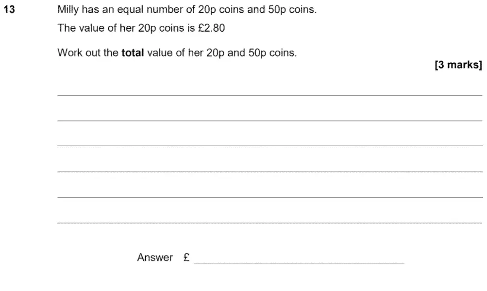 Question 13 - GCSE AQA Foundation Maths Past Paper 3 (Calculator) - June 2020