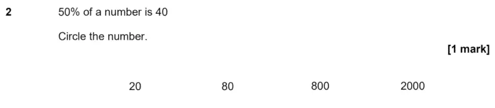 Question 2 - GCSE AQA Foundation Maths Past Paper 3 (Calculator) - June 2020