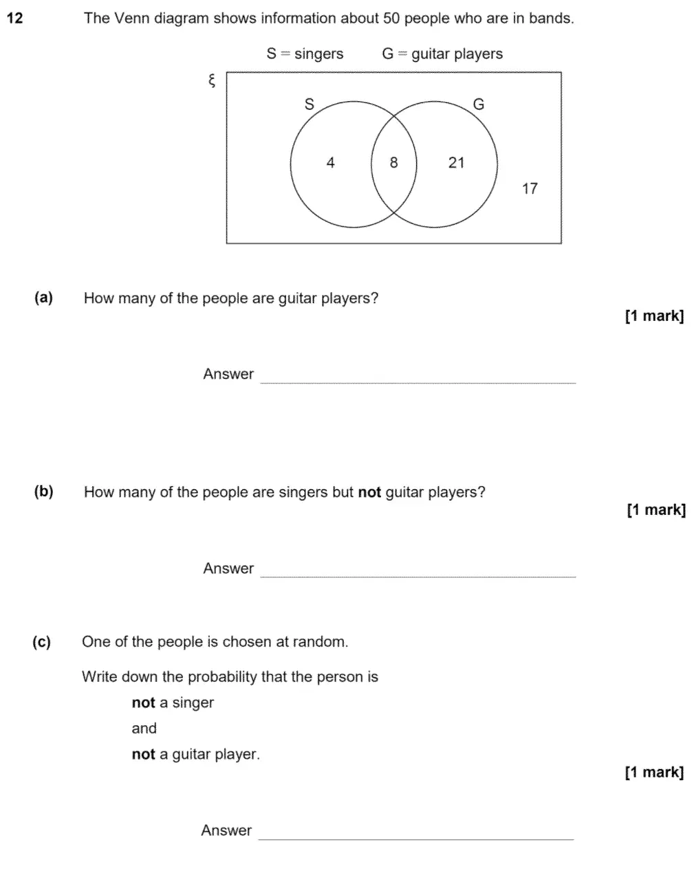 Question 12 - GCSE AQA Foundation Maths Past Paper 1 (Non-Calculator) - June 2020