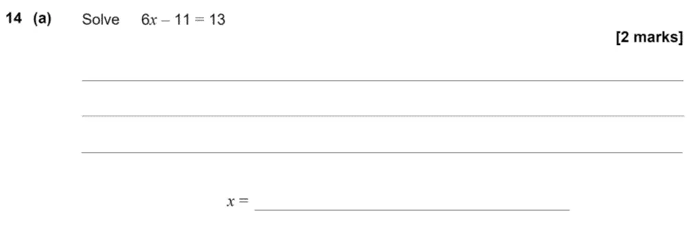 Question 14 - GCSE AQA Foundation Maths Past Paper 1 (Non-Calculator) - June 2020