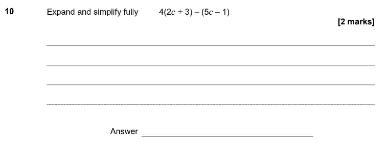 Question 10 - GCSE AQA Higher Maths Past Paper 3 (Calculator) - June 2020