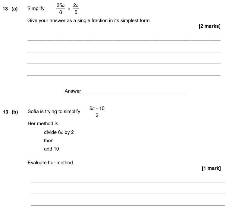 Question 13 - GCSE AQA Higher Maths Past Paper 3 (Calculator) - June 2020