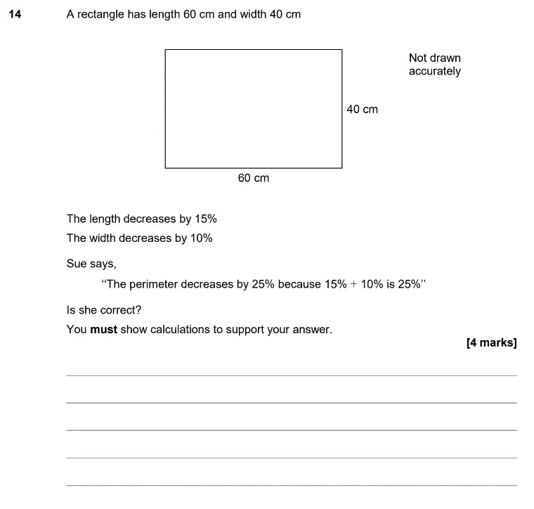 Question 14 - GCSE AQA Higher Maths Past Paper 3 (Calculator) - June 2020
