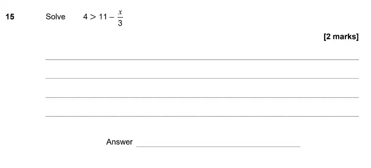 Question 15 - GCSE AQA Higher Maths Past Paper 3 (Calculator) - June 2020