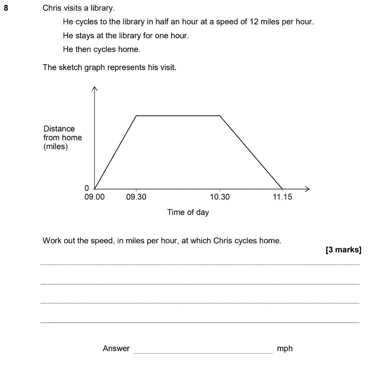 Question 8 - GCSE AQA Higher Maths Past Paper 3 (Calculator) - June 2020