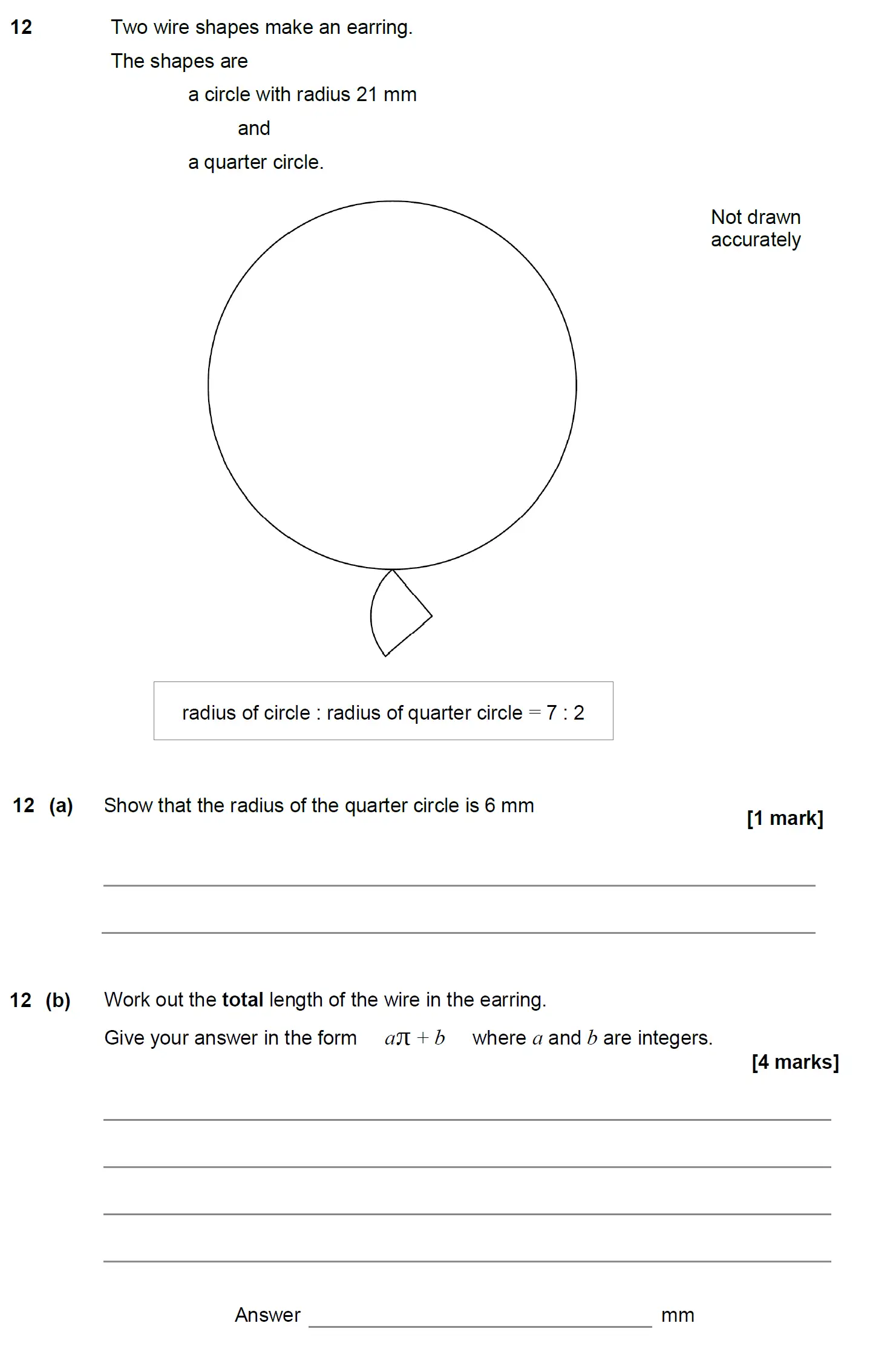 Question 12 - GCSE AQA Higher Maths Past Paper 1 (Non-Calculator) - June 2020