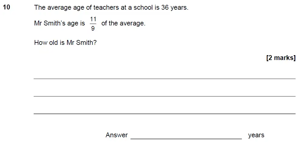 Question 10 - GCSE AQA Foundation Maths Past Paper 2 (Calculator) - June 2017