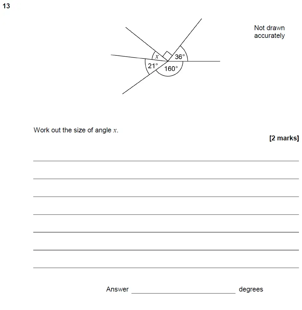 Question 13 - GCSE AQA Foundation Maths Past Paper 2 (Calculator) - June 2017