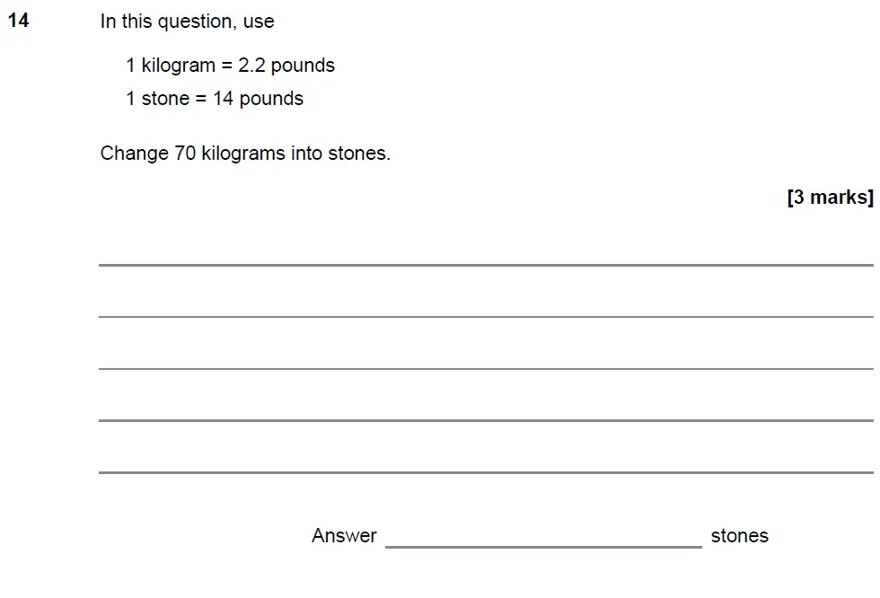 Question 14 - GCSE AQA Foundation Maths Past Paper 2 (Calculator) - June 2017