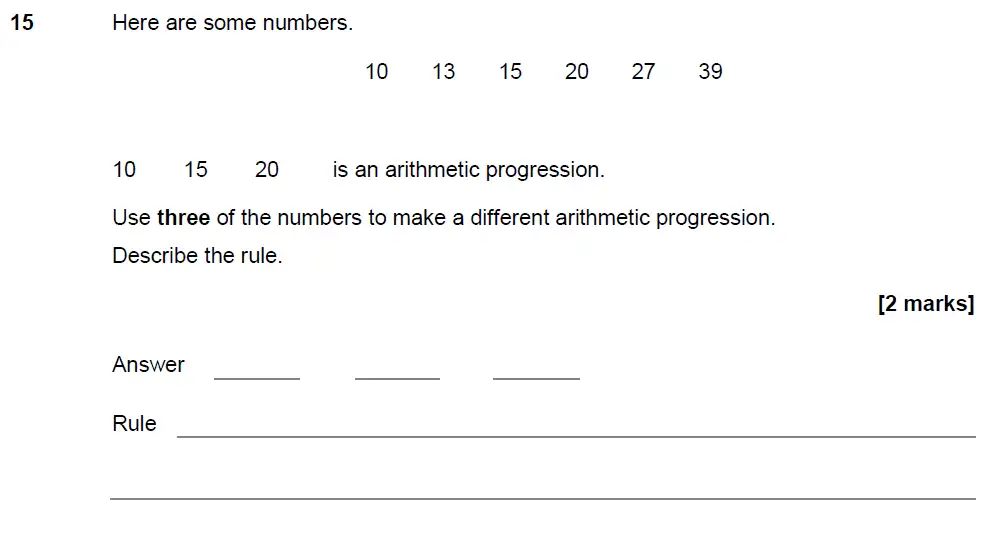 Question 15 - GCSE AQA Foundation Maths Past Paper 2 (Calculator) - June 2017