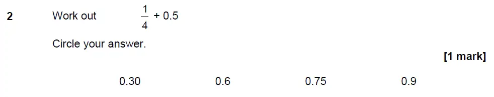 Question 2 - GCSE AQA Foundation Maths Past Paper 1 (Non-Calculator) - June 2017