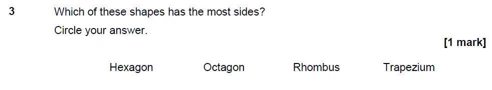 Question 3 - GCSE AQA Foundation Maths Past Paper 1 (Non-Calculator) - June 2017