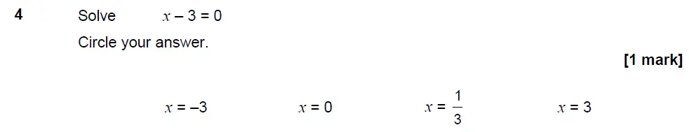 Question 4 - GCSE AQA Foundation Maths Past Paper 1 (Non-Calculator) - June 2017