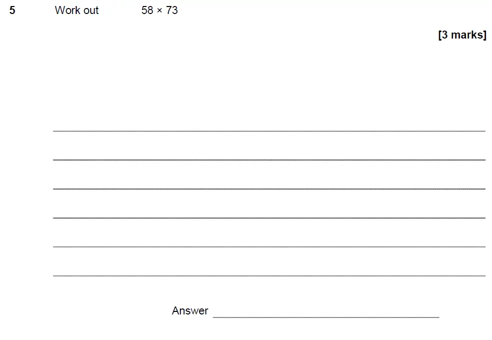 Question 5 - GCSE AQA Foundation Maths Past Paper 1 (Non-Calculator) - June 2017