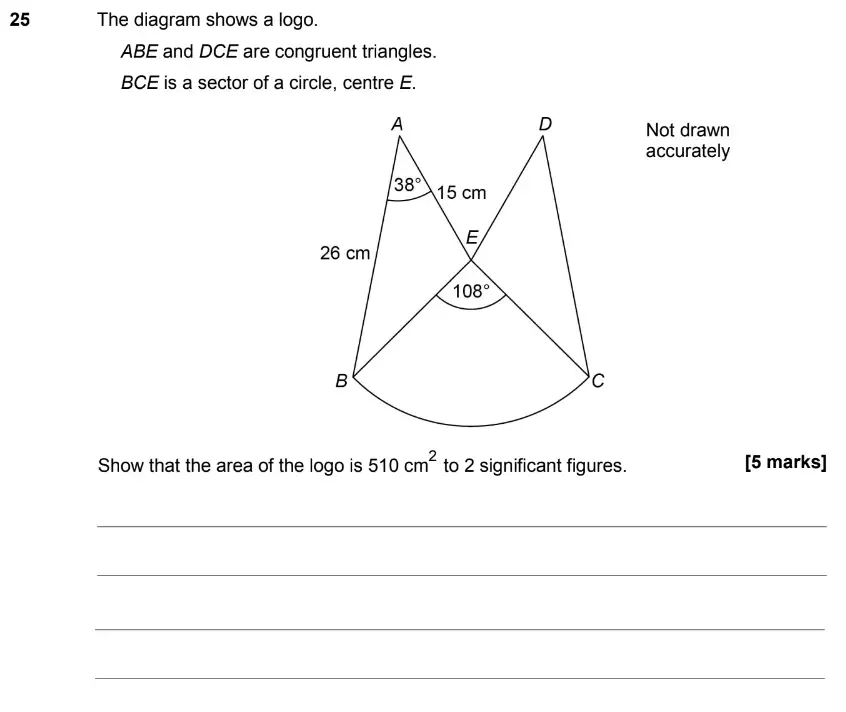 Question 30 - GCSE AQA Higher Maths Past Paper 2 (Calculator) - June 2017