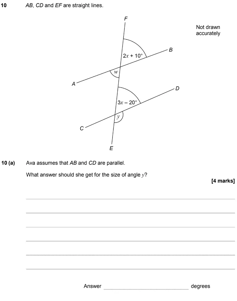 Question 12 - GCSE AQA Higher Maths Past Paper 3 (Calculator) - June 2017