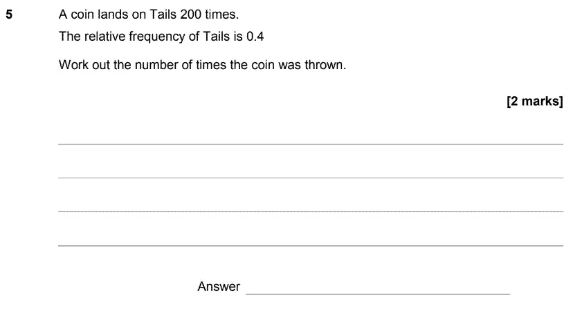 Question 5 - GCSE AQA Higher Maths Past Paper 3 (Calculator) - June 2017