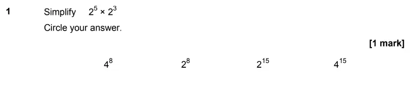 Question 1 - GCSE AQA Higher Maths Past Paper 1 (Non-Calculator) - June 2017