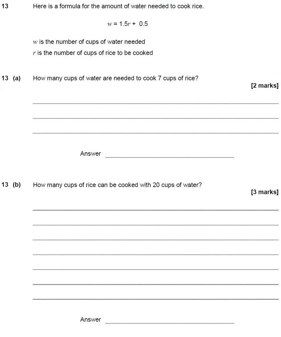 Question 13 - GCSE AQA Foundation Maths Past Paper 2 (Calculator) - June 2018