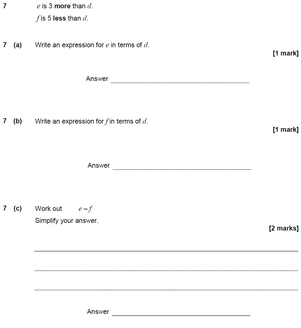 Question 7 - GCSE AQA Foundation Maths Past Paper 2 (Calculator) - June 2018